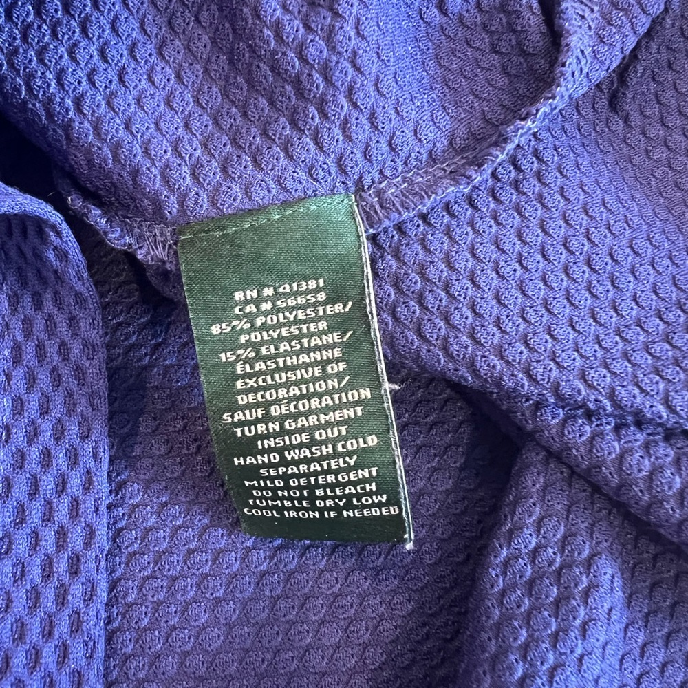 Lauren Ralph Lauren Active Mesh Quarter Zip Pullover Blue Black M - Picture 9 of 9